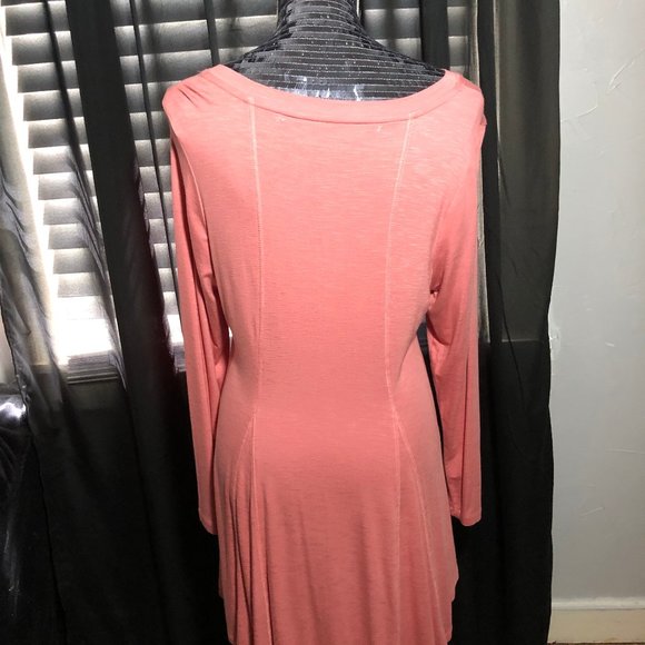 Soft Surroundings M Peach Long Sleeve V-Neck Tunic - Picture 3 of 8